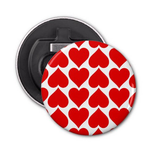 Red Hearts Pattern Romantic Love Bottle Opener