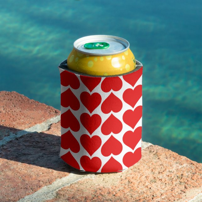 Red Hearts Pattern, Romantic, Love Can Cooler (In Situ Pool)