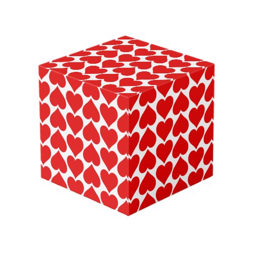 Red Hearts Pattern Romantic Love Cube