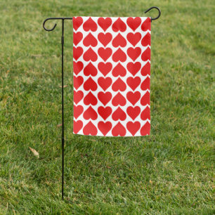 Red Hearts Pattern, Romantic, Love Garden Flag