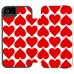 Red Hearts Pattern, Romantic, Love iPhone SE/5/5s Wallet Case