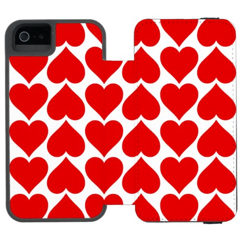 Red Hearts Pattern Romantic Love iPhone SE55s Wallet Case