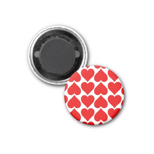 Red Hearts Pattern Romantic Love Magnet