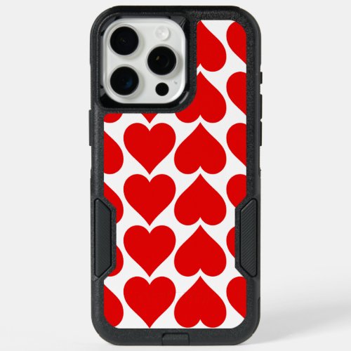 Red Hearts Pattern Romantic Love iPhone 15 Pro Max Case