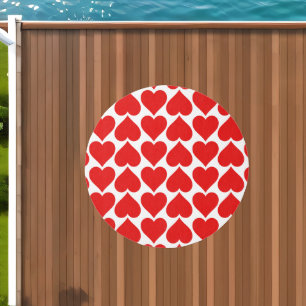 Red Hearts Pattern, Romantic, Love Outdoor Rug