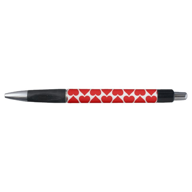 Red Hearts Pattern, Romantic, Love Pen (Front)