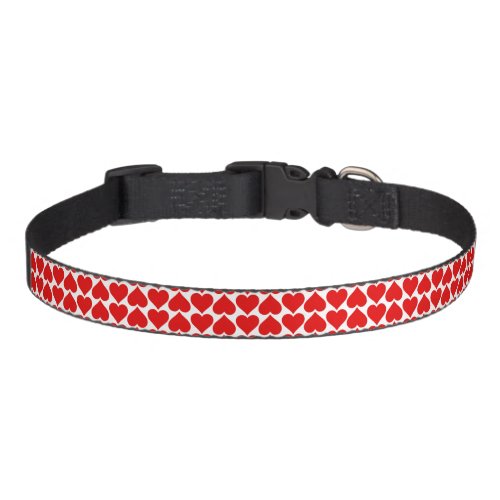 Red Hearts Pattern Romantic Love Pet Collar