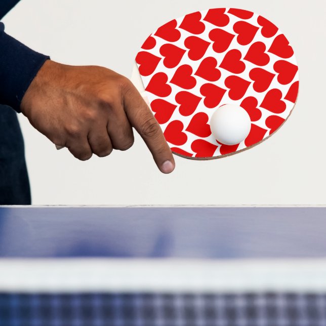 Red Hearts Pattern, Romantic, Love Ping Pong Paddle (Insitu)