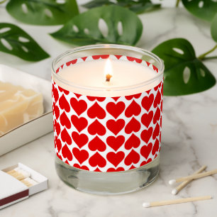 Red Hearts Pattern, Romantic, Love Scented Candle
