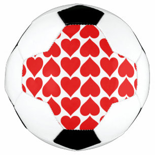 Red Hearts Pattern, Romantic, Love Soccer Ball