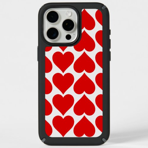 Red Hearts Pattern Romantic Love iPhone 15 Pro Max Case