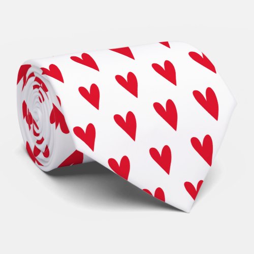 Red Hearts Pattern  Romantic Tie
