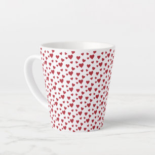Red Hearts Pattern Valentine's Day Latte Mug