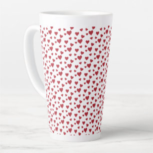 Red Hearts Pattern Valentine's Day Latte Mug