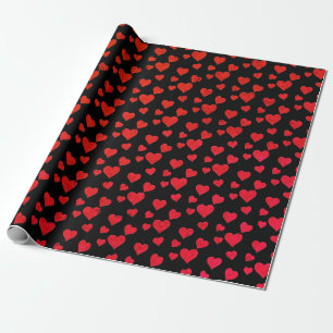 Red Hearts Pattern Valentine's Day Wrapping Paper