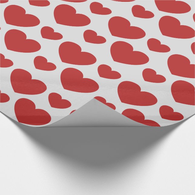 Red Hearts Pattern Wrapping Paper (Corner)