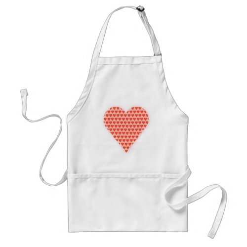 Red Hearts Patterned Heart Adult Apron