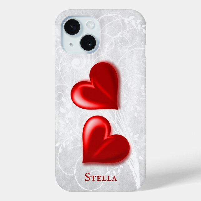 Red Hearts Personalized Case-Mate iPhone Case (Back)