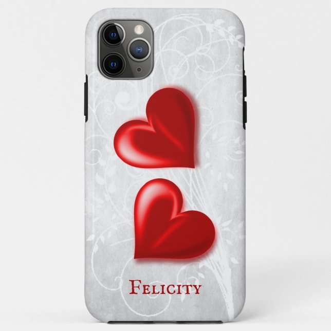 Red Hearts Personalized  Case-Mate iPhone Case (Back)