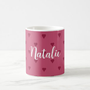 Red Hearts Personalized Coffee Mug