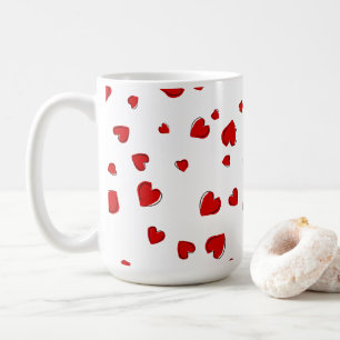 Red Hearts Personalized Coffee Mug