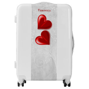 Red Hearts Personalized Luggage