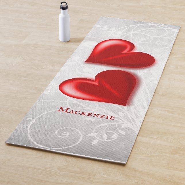 Red Hearts Personalized Yoga Mat (In Situ)