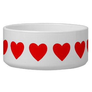Red Hearts Pet Bowl