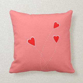 Red Hearts Pillow