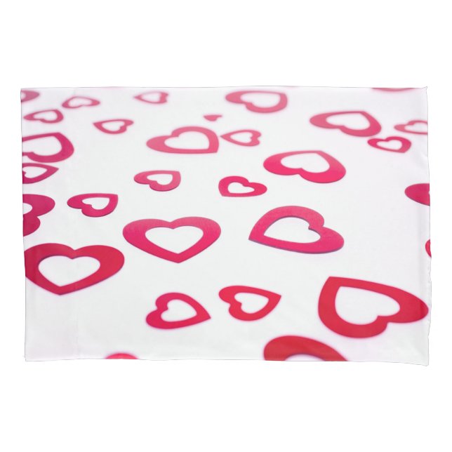 Red hearts pillow case (Front)