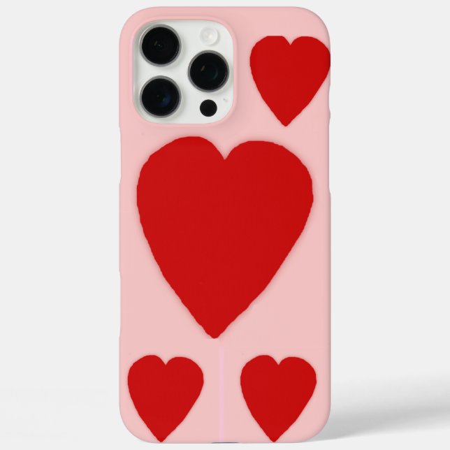 Red Hearts Pink iPhone / iPad case (Back)