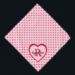 Red Hearts Pink Personalized Pet Name Dog Bandana<br><div class="desc">Pretty red hearts,  sprinkled over a pink canvas,  finished with a large heart showcasing your pet's monogram and name. Text styles,  sizes and colors can be changed,  using the edit menu. You can also change the background color in the edit menu.</div>