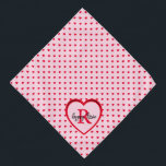 Red Hearts Pink Personalized Pet Name Pet Bandana<br><div class="desc">Pretty red hearts,  sprinkled over a pink canvas,  finished with a large heart showcasing your pet's monogram and name. Text styles,  sizes and colors can be changed,  using the edit menu. You can also change the background color in the edit menu.</div>