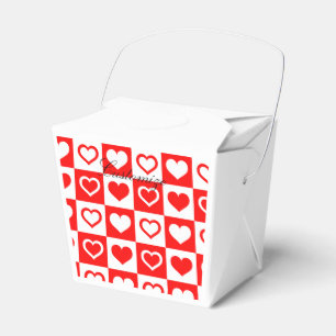 Red Hearts Plaid Pattern Thunder_Cove Favor Boxes