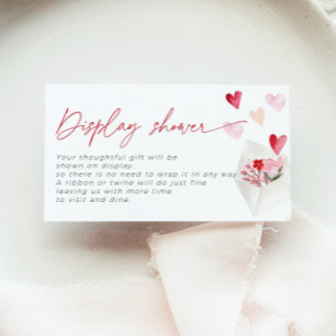 Red Hearts Post Valentine Display Shower Bridal Enclosure Card