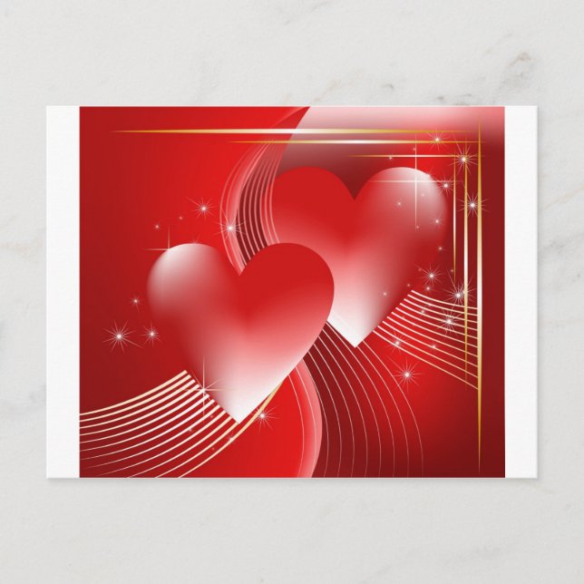 Red Hearts Postcard (Front)