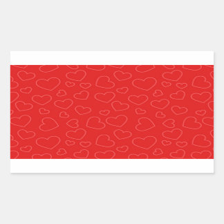 Red Hearts Rectangular Sticker