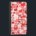 Red Hearts Samsung Galaxy S5 Wallet Case<br><div class="desc">A cute red and pink hearts style pattern.</div>