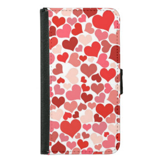 Red Hearts Samsung Galaxy S5 Wallet Case