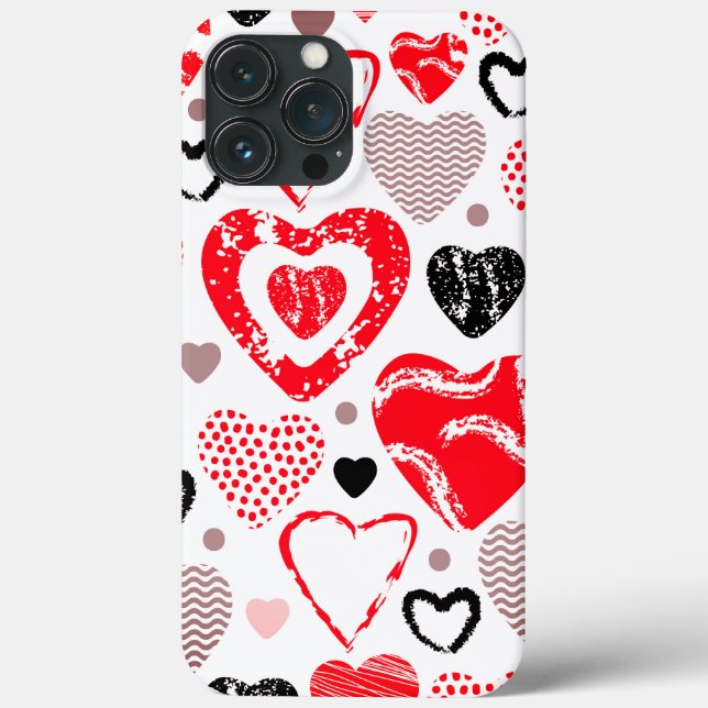 Red Hearts Seamless Pattern Case-Mate iPhone Case (Back)