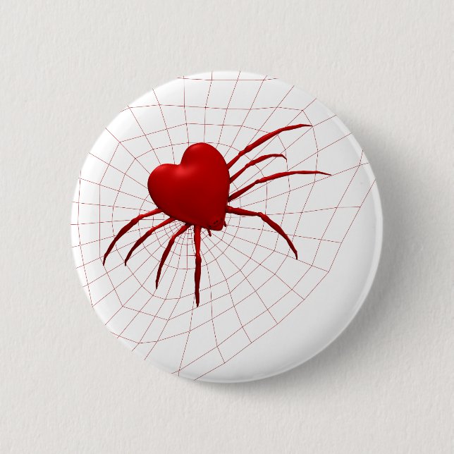 Red Hearts Spider Button (Front)
