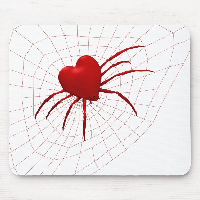Red Hearts Spider Mouse Pad (Front)