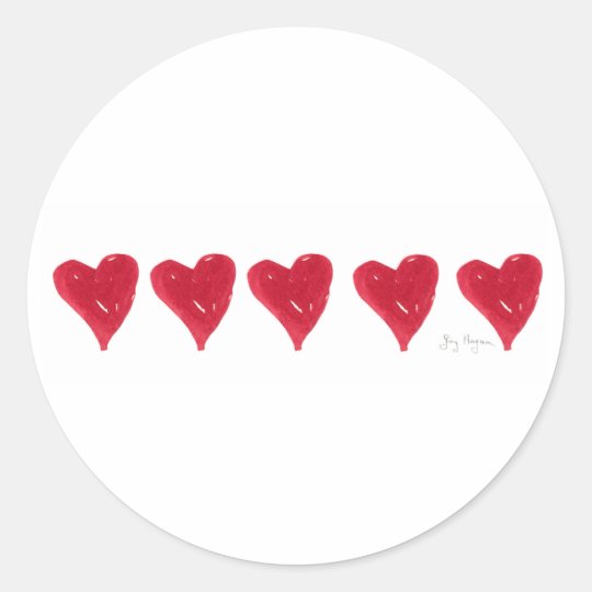 Red Hearts Sticker