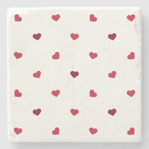 Red Hearts Stone Coaster