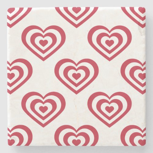 Red Hearts Stone Coaster