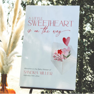 Red Hearts Sweetheart Valentines Day Welcome Foam Board