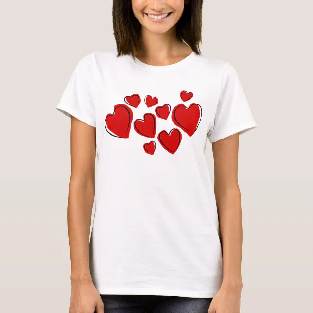 Red Heart With 3 Brother Emblem Tee Women