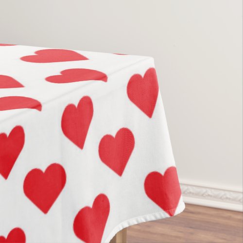 Red Hearts Tablecloth