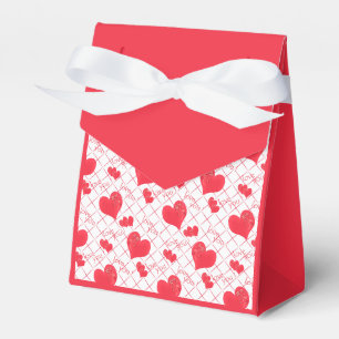 Red hearts, text, "love you" . favor boxes