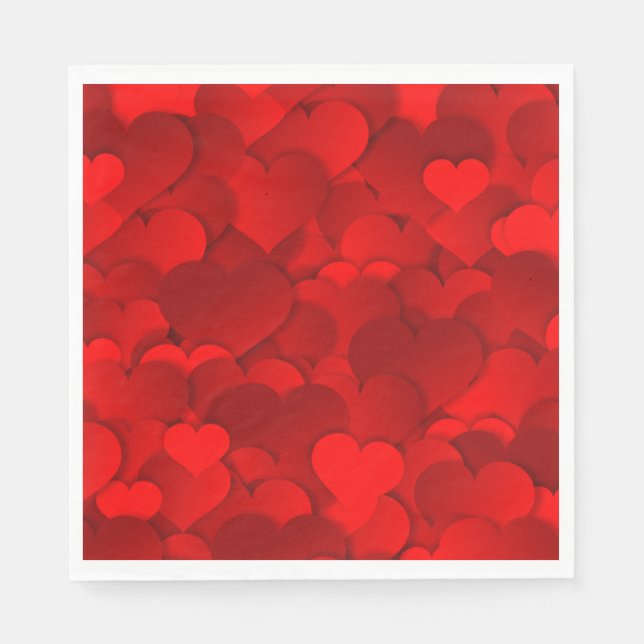 Red Hearts Texture Napkins (Front)